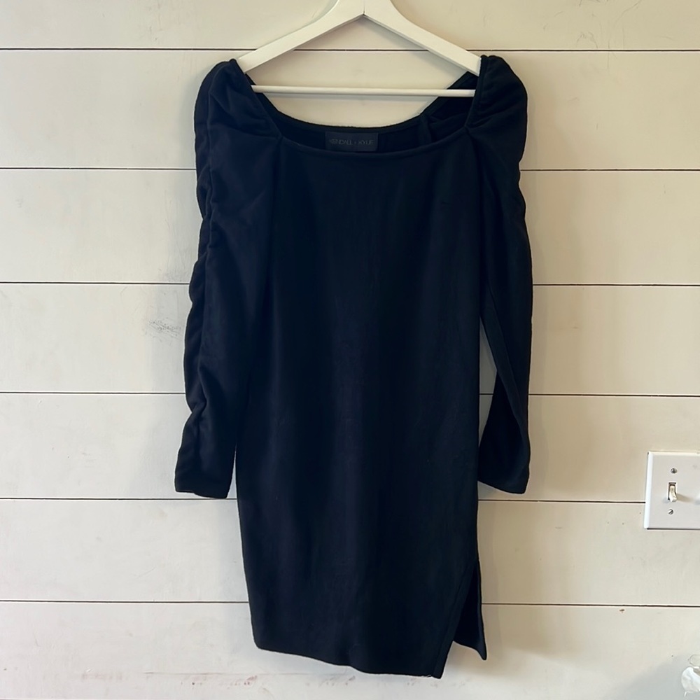 Kendall & Kylie Black Fitted Long Sleeve Sheath Mini Dress Size Small